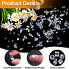 A display of 300 crystal glass beads in various mixed shapes and sizes with an AB finish.