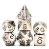 Premium Metal Polyhedral Dice Set with Dragon Font