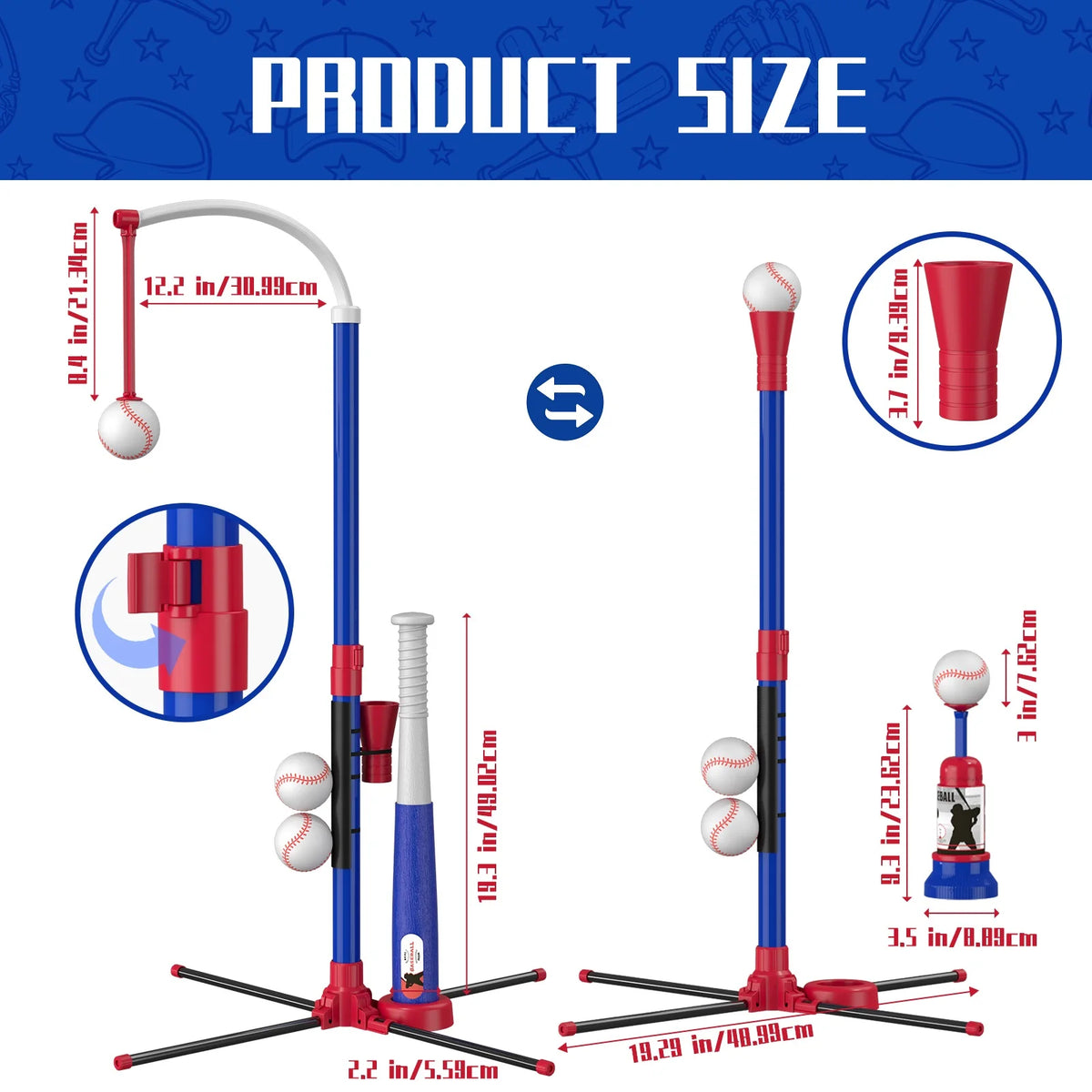 3-in-1 Kids Baseball Set with Auto Pitching Machine