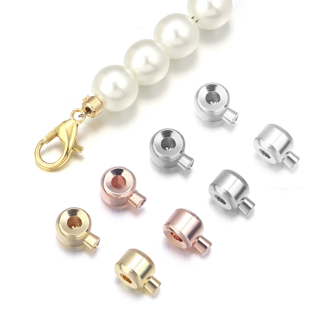 Metal Crimp End Beads for Jewelry Making - Stopper and Positioning Clasps