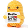 Handmade crochet sunflower pot doll in yellow with orange accents
