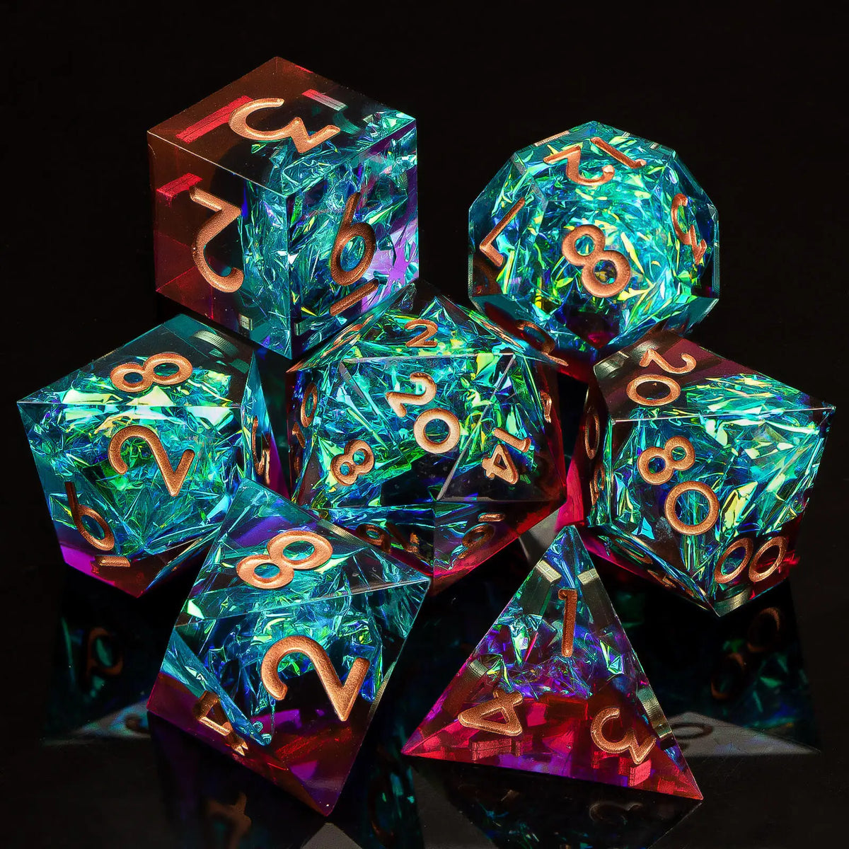 Handmade Resin Sharp Edge Dice Set for RPG Games