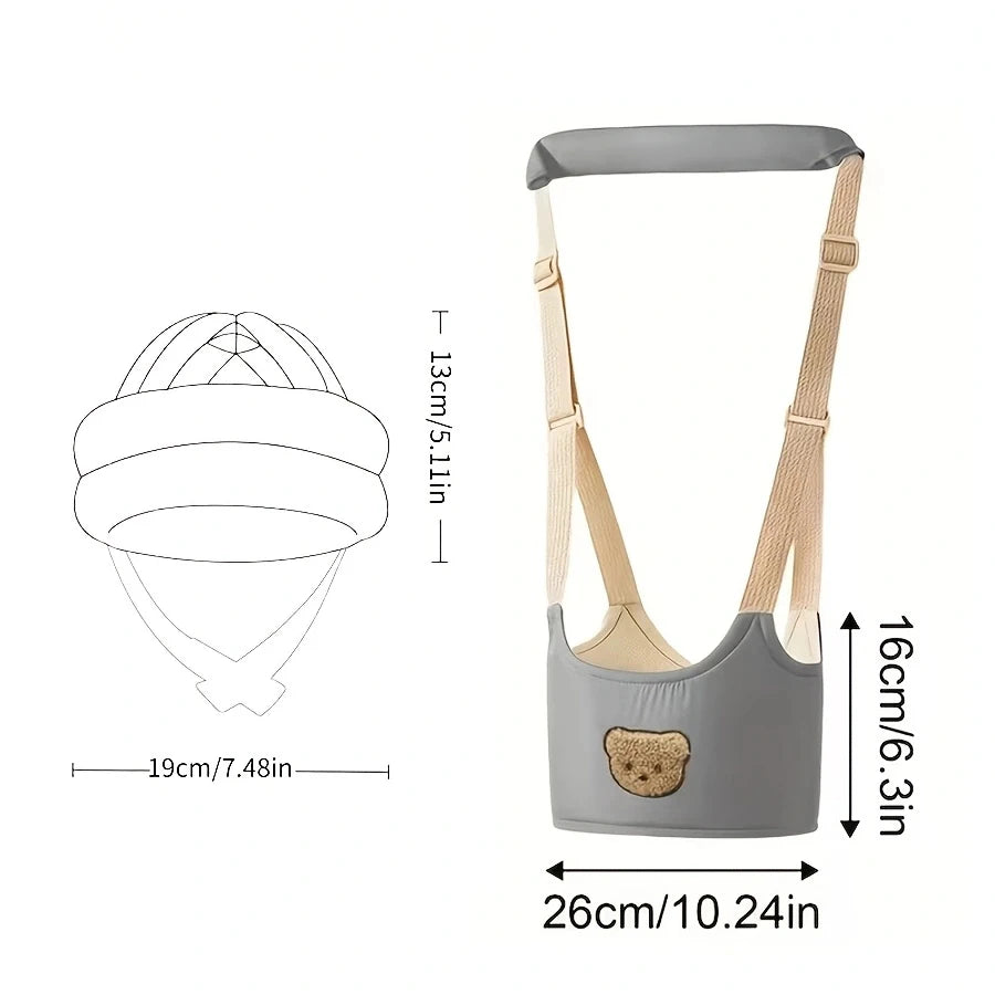 Bear Print Anti-Fall Walking Harness & Head Protection Pillow Set