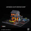 Japanese Style Auto Repair Shop Diorama with LED Lighting