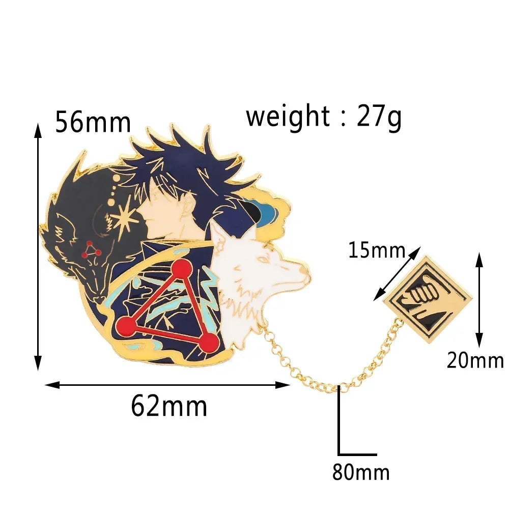 Jujutsu Kaisen Enamel Badge Set with Chain