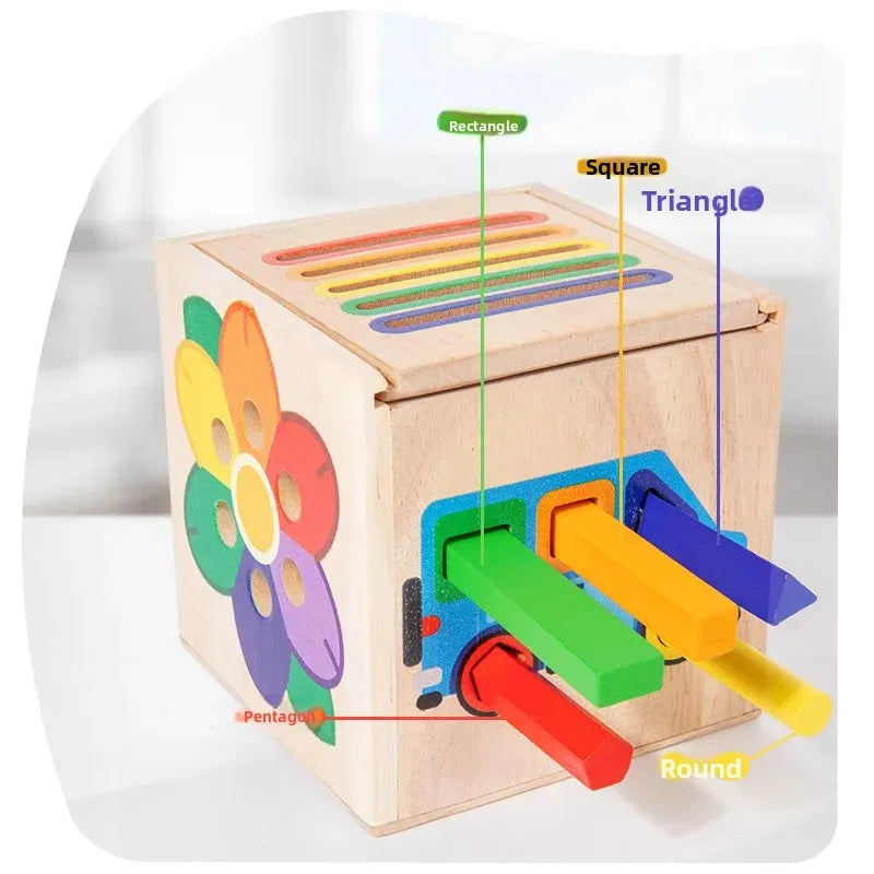 5-in-1 Wooden Shape & Color Sorting Toy for Toddlers