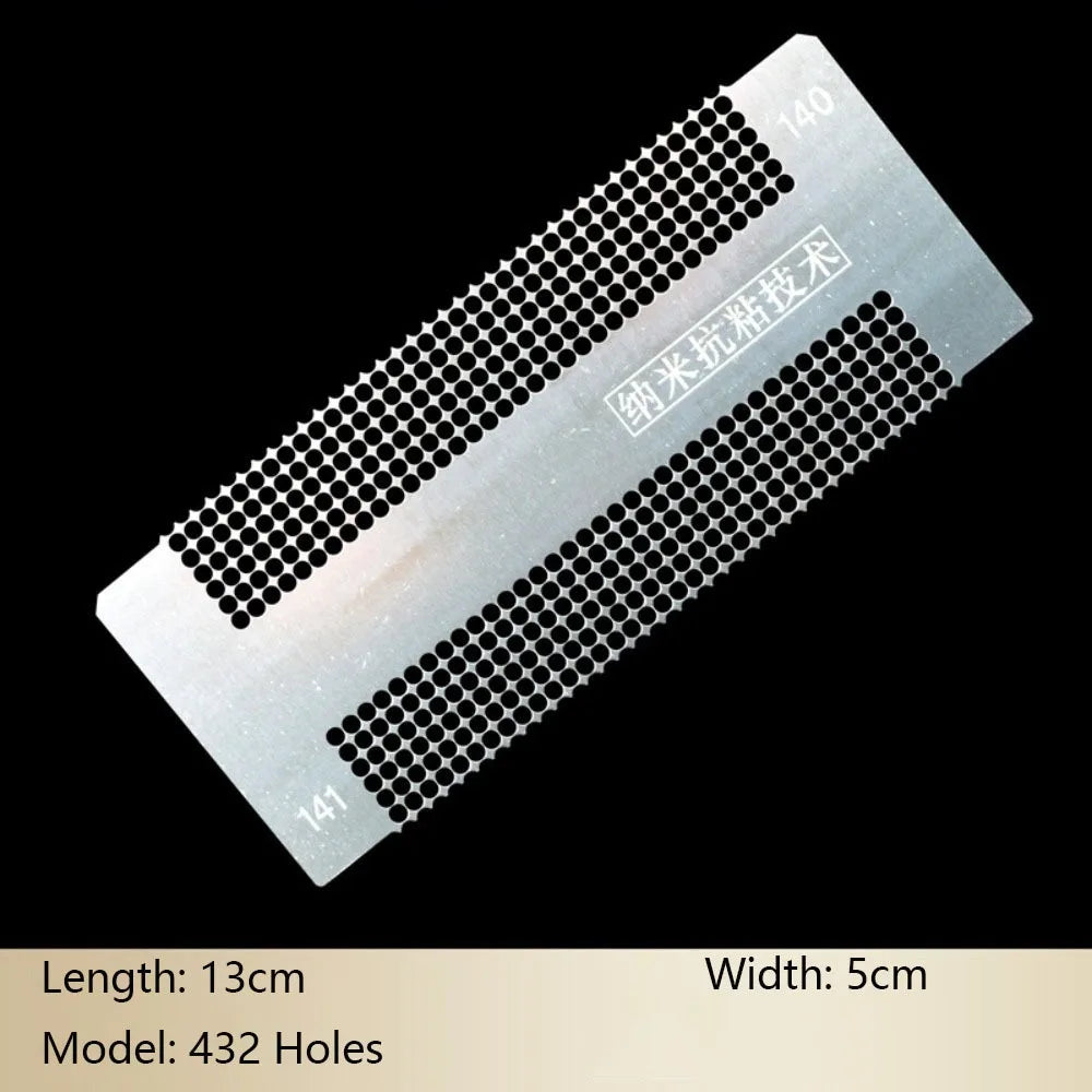 Stainless steel cross ruler with 432 holes for diamond painting, measuring 13cm by 5cm.