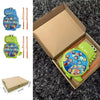 A set of magnetic fishing toys featuring two fish-shaped figures with colorful, shiny, round magnetic fishing hooks.
