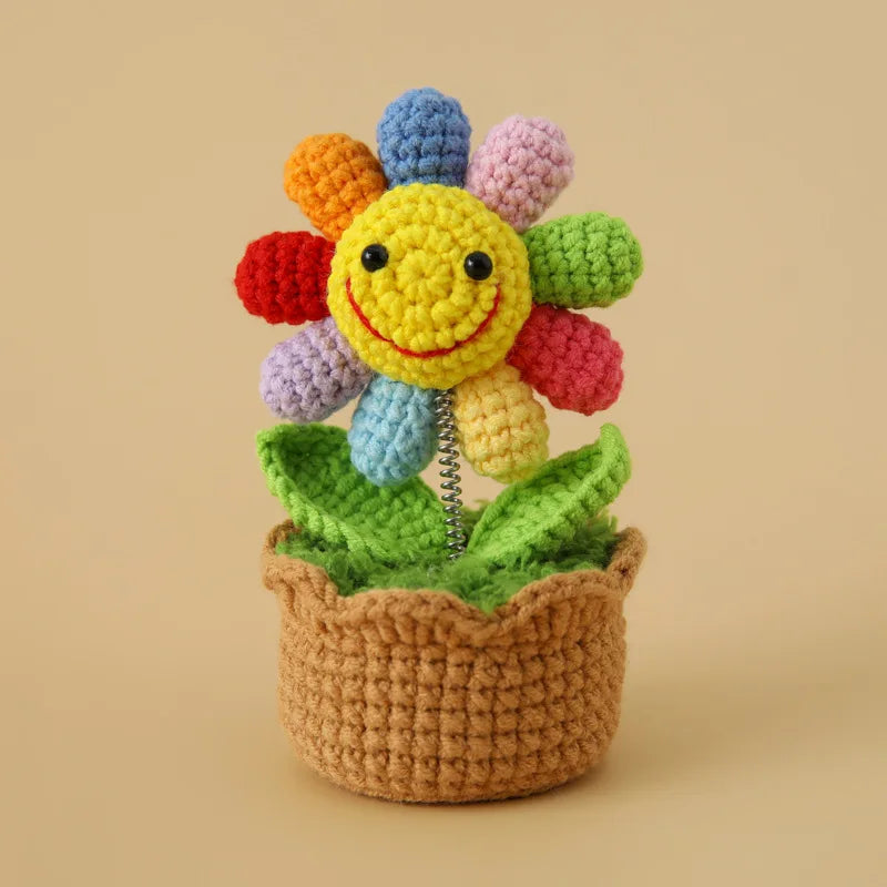 Handmade Crochet Sunflower in Pot