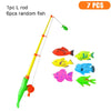 A fishing rod toy set with 7 pieces including an L rod and six random fish for kids