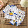 White long sleeve cotton pajama set for children featuring astronaut and space designs