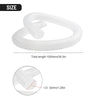 A white flexible pool pump hose with a smooth, curved design and a clear indication of its inner diameter.