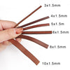 A hand holds various faux leather cords of different widths, numbered from 3x1.5mm to 10x1.5mm.