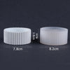 White flexible silicone mold for making vases and planters, shown with dimensions.
