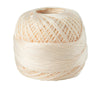 A ball of light beige 100% cotton crochet thread for tatting and embroidery.