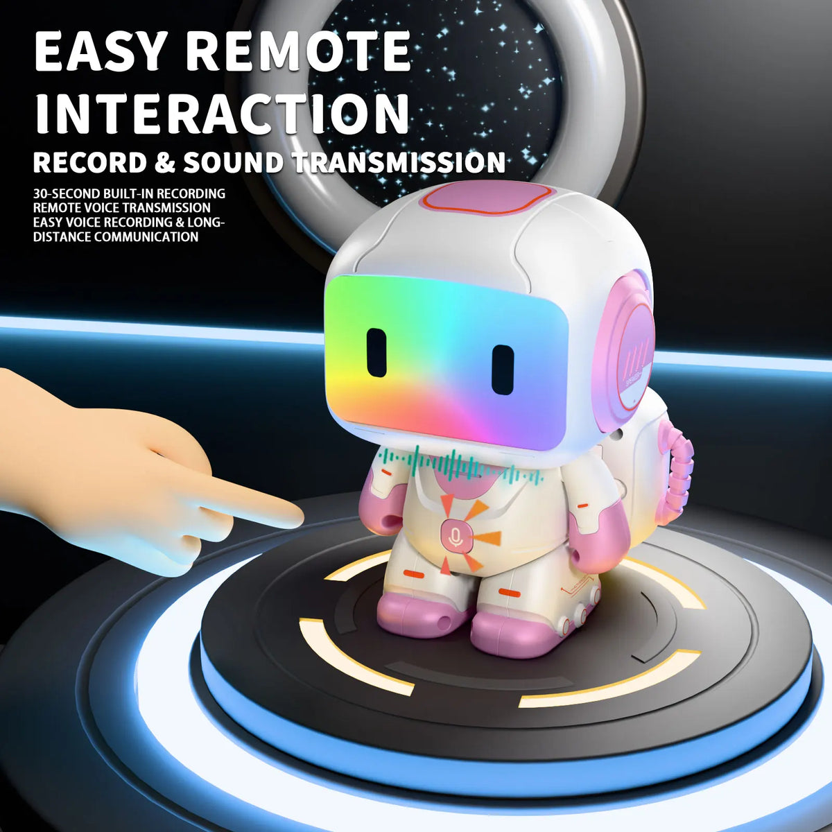 Interactive Remote Control Robot with Lights, Music & Recording