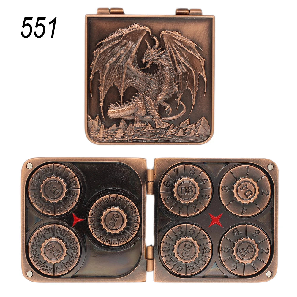 7-in-1 Metal Fingertip Gyro Dice Set for RPG Gaming