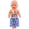Bear Print Casual Outfit for 43 cm Baby Dolls