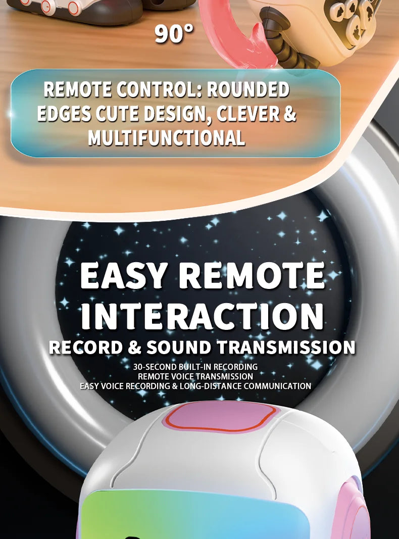 Interactive Remote Control Robot with Lights, Music & Recording
