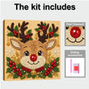 A kit for pearl diamond painting featuring a reindeer design on a wooden frame, including drilling accessories.