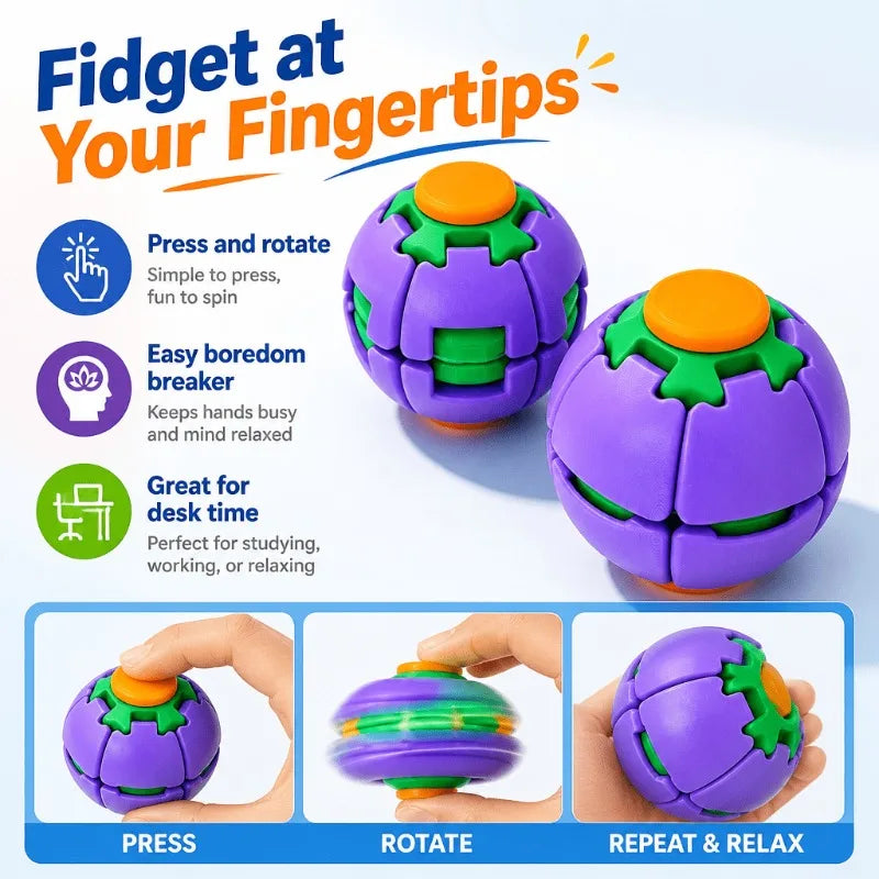 3D Printed Fidget Spinner Ball | Stress Relief & Anxiety Toy
