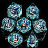Dragon Eye Resin Dice Set with Liquid Core - 7 Polyhedral Dice for RPG Gaming