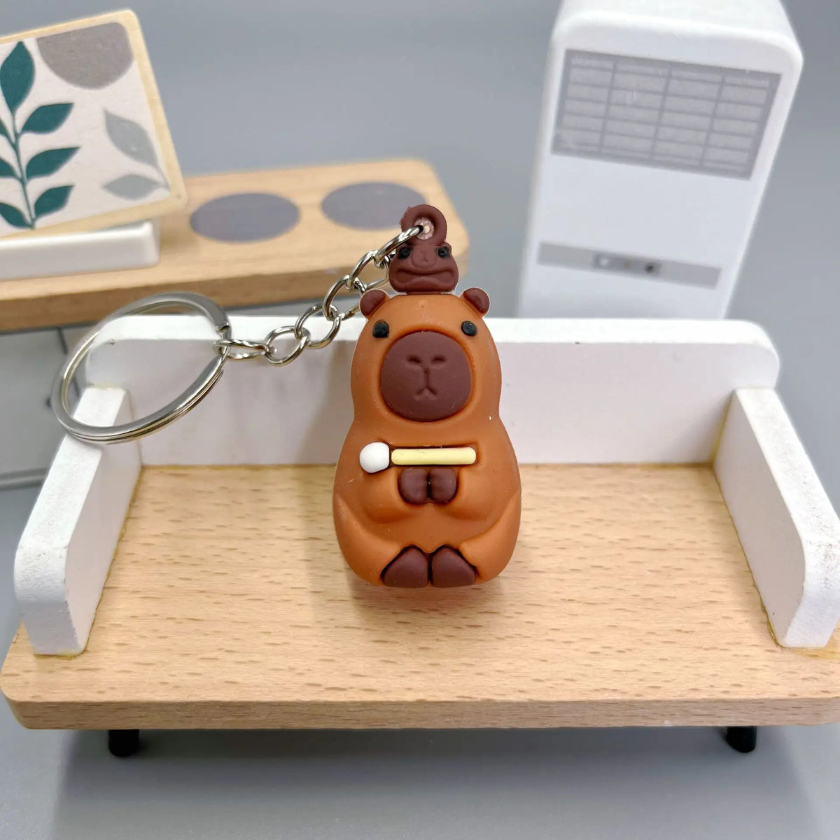 Cute Capybara Keychain Charm – Soft PVC Pendant for Bags, Phones & Keys