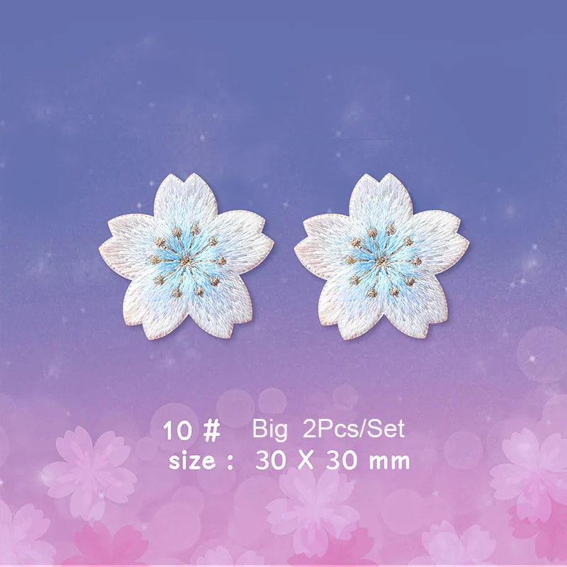 Cherry Blossom Embroidered Patches for DIY Decoration