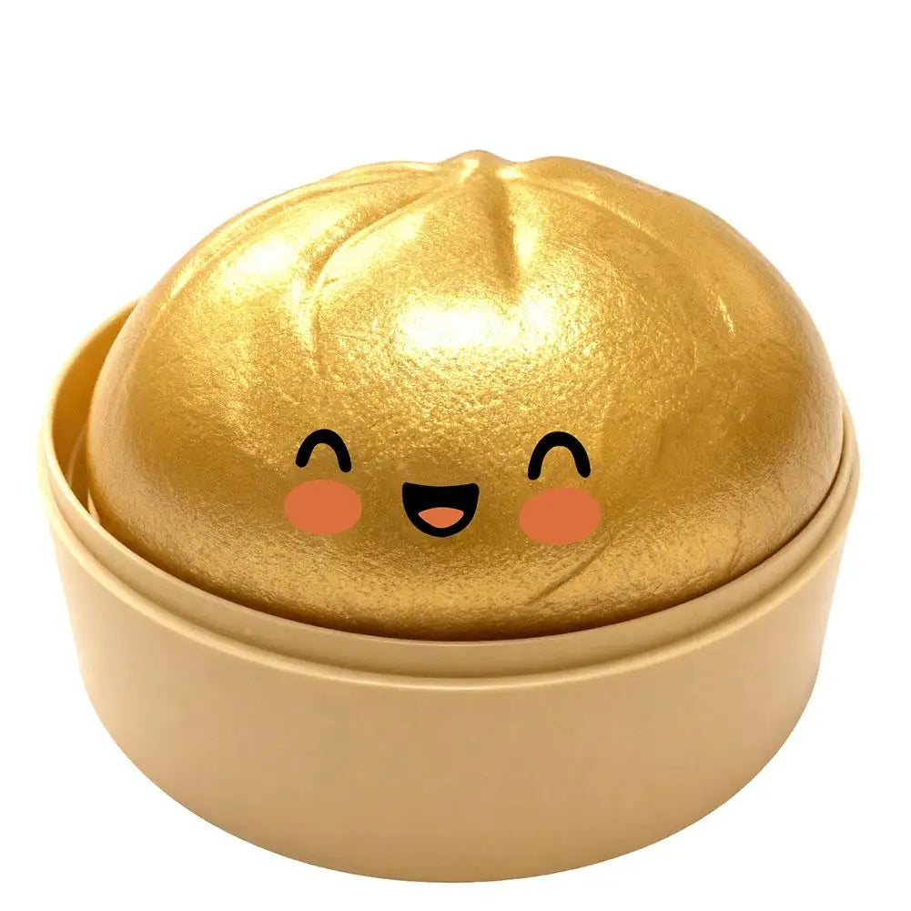 Squishy Steamed Bun Stress Ball with Slow-Rising Glitter