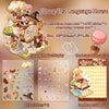 A set of Honey Tea Language House 3D stereoscopic scenery stickers including a scene card, PET stickers, and a rendering bott