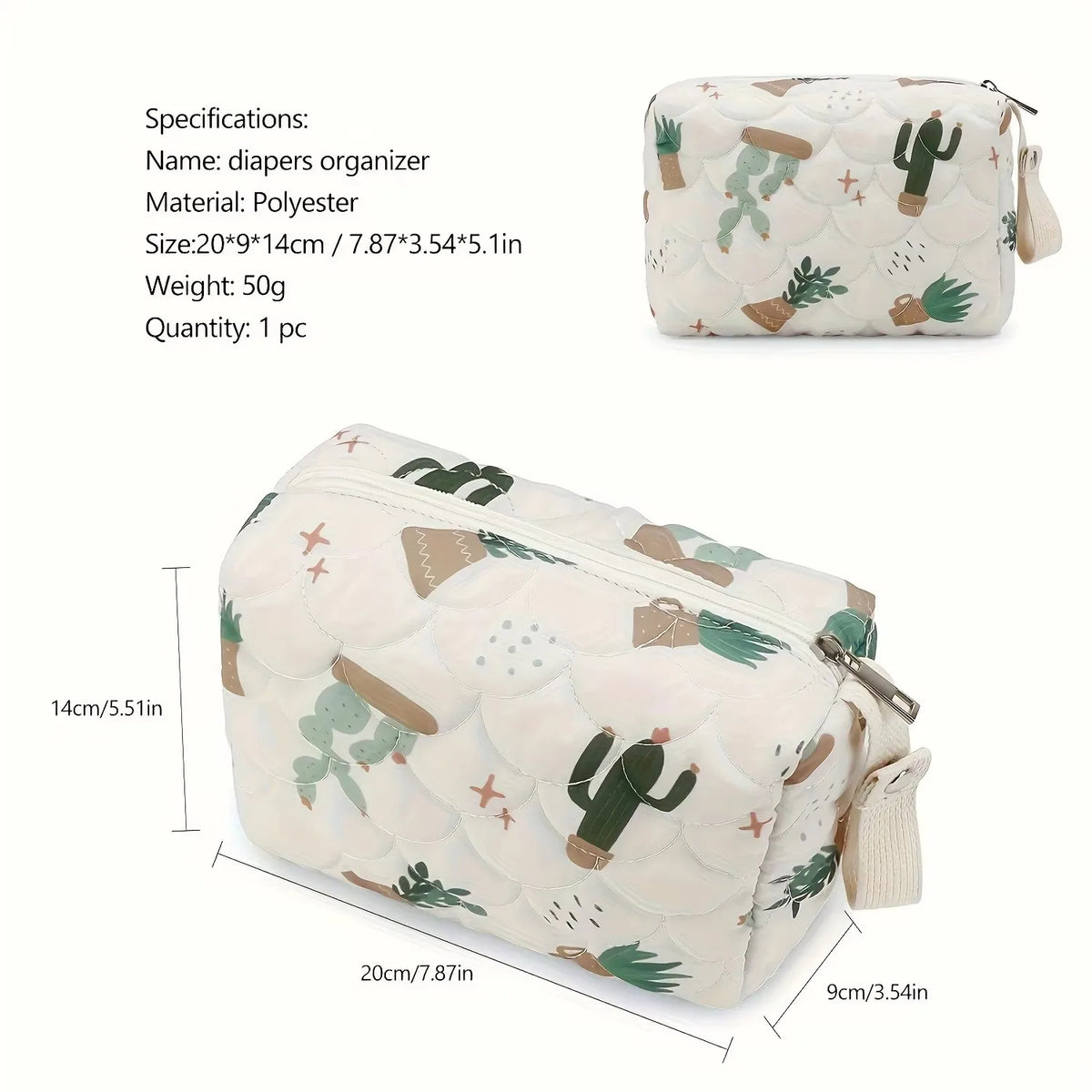 Rainbow Print Diaper Caddy Organizer with Wet/Dry Compartments