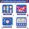 A set of multifunctional learning toys including matching colors, recognizing shapes, and clock and month/week activities for