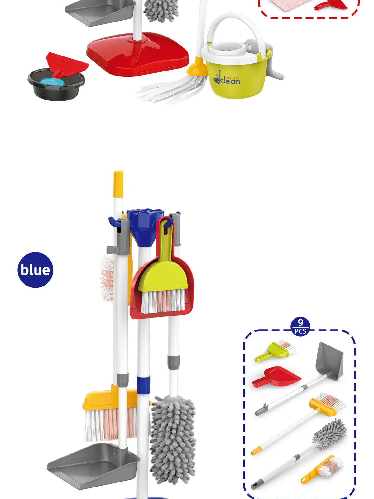 Kids' Pretend Play Cleaning Set with Vacuum & Dustpan
