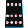 A set of white and pink note stickers labeled with musical notes D, E, B, F, C, G, and D arranged in a vertical line.