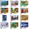 A collection of 1000-piece jigsaw puzzles featuring beautiful horses in various scenic landscapes.