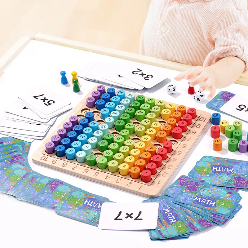 Wooden Multiplication Table Math Learning Toy for Kids