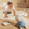 A baby doll is shown interacting with a mother figure and a father figure, demonstrating a speaking mode for guiding the baby