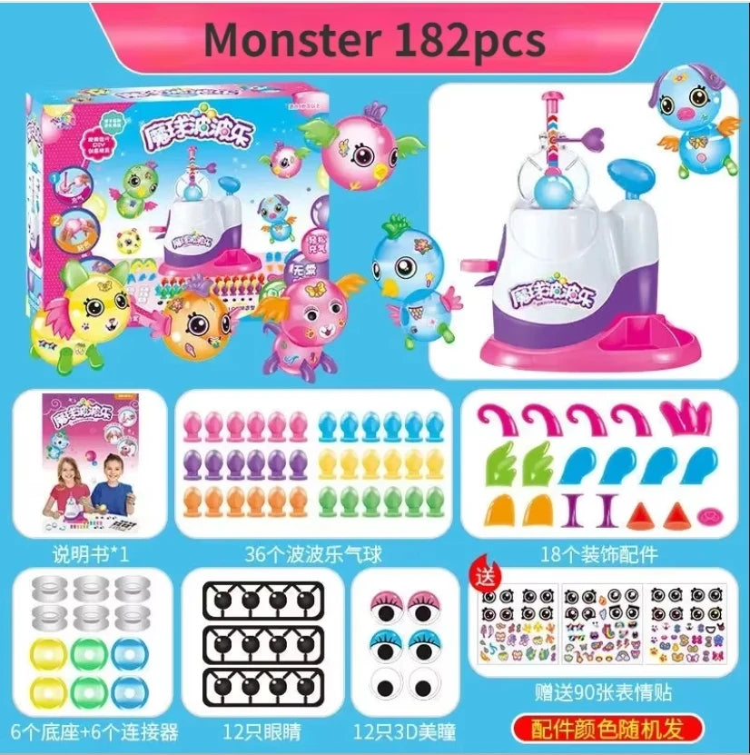 Monster 182 pieces DIY balloon craft kit for kids including octopus and monster making set