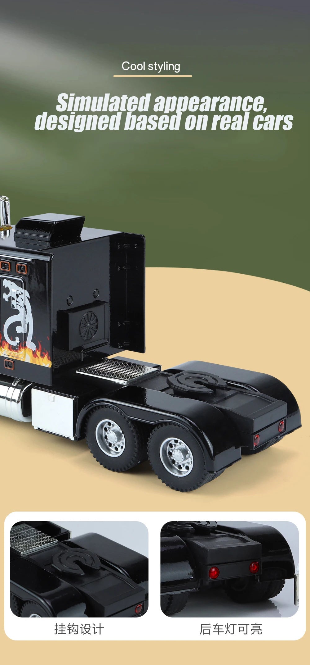 Realistic Die-Cast Peterbilt 389 Truck with Sound & Light