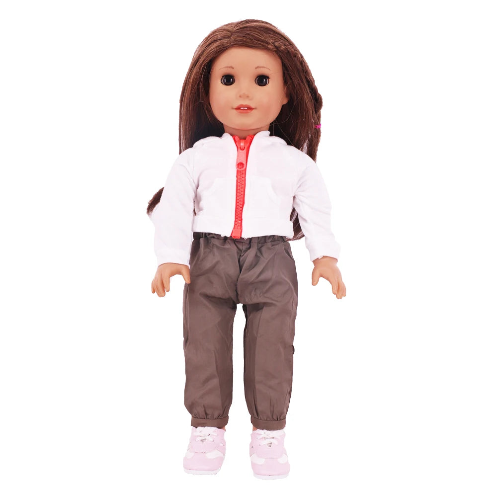 Two-Piece Doll Outfit with Top and Pants for 18-Inch and 43cm Dolls