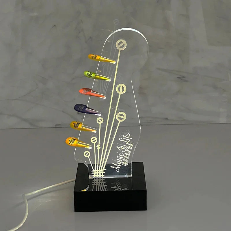 Illuminated Acrylic Guitar Pick Display Stand