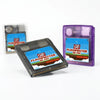 A black Game FlashMaster ED Pro cartridge is shown next to its purple plastic case.