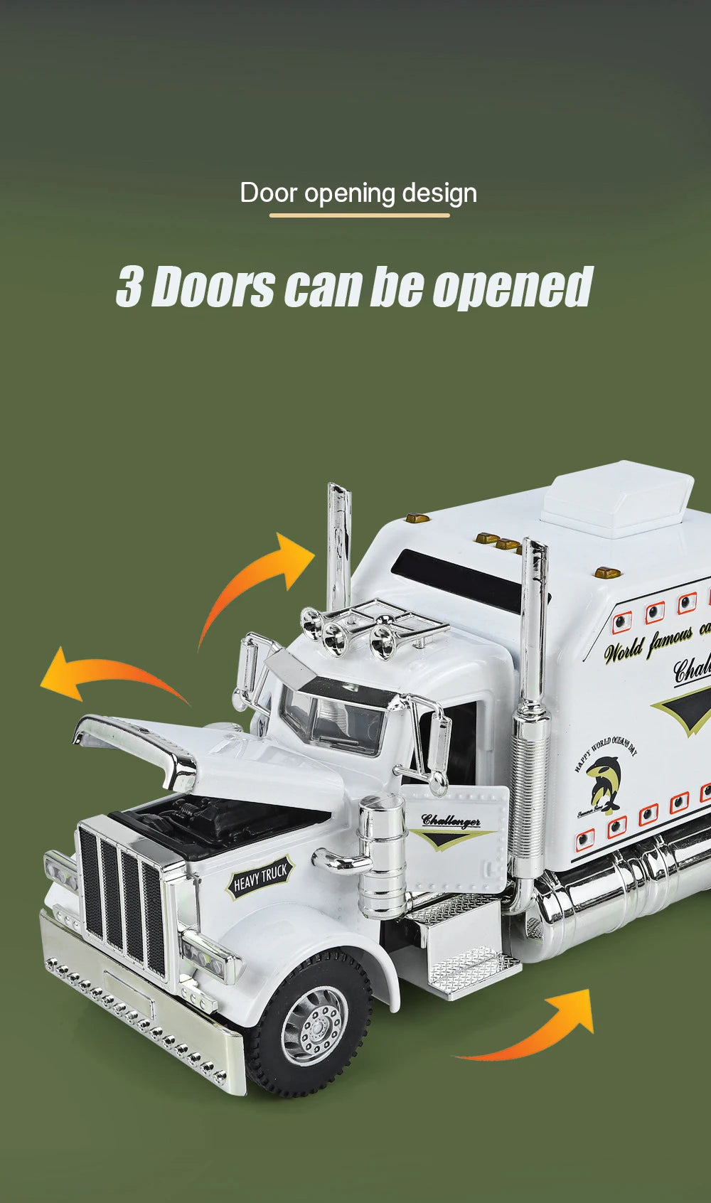 Realistic Die-Cast Peterbilt 389 Truck with Sound & Light