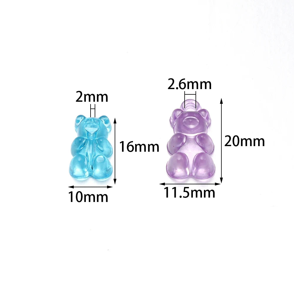 Colorful Gummy Bear Acrylic Beads for DIY Jewelry Making