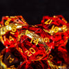 Magic Lord 7-Piece Metal Dice Set with Golden Rings for D&D