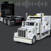 A white Peterbilt 389 1:24 scale diecast truck model with lights and sound.