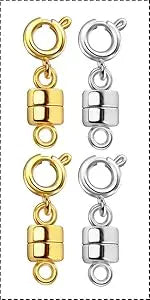 Gold and silver magnetic jewelry clasps for necklaces and bracelets