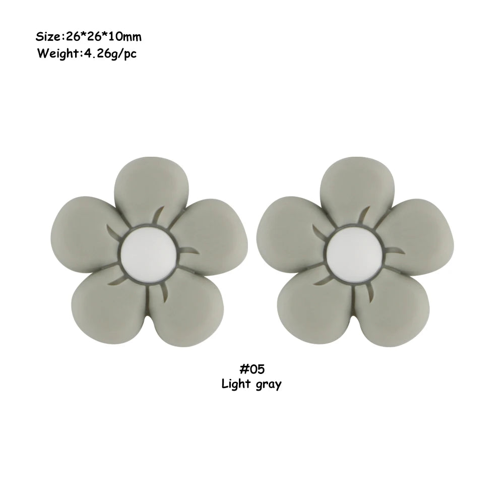 Colorful Silicone Flower Beads for Jewelry Making