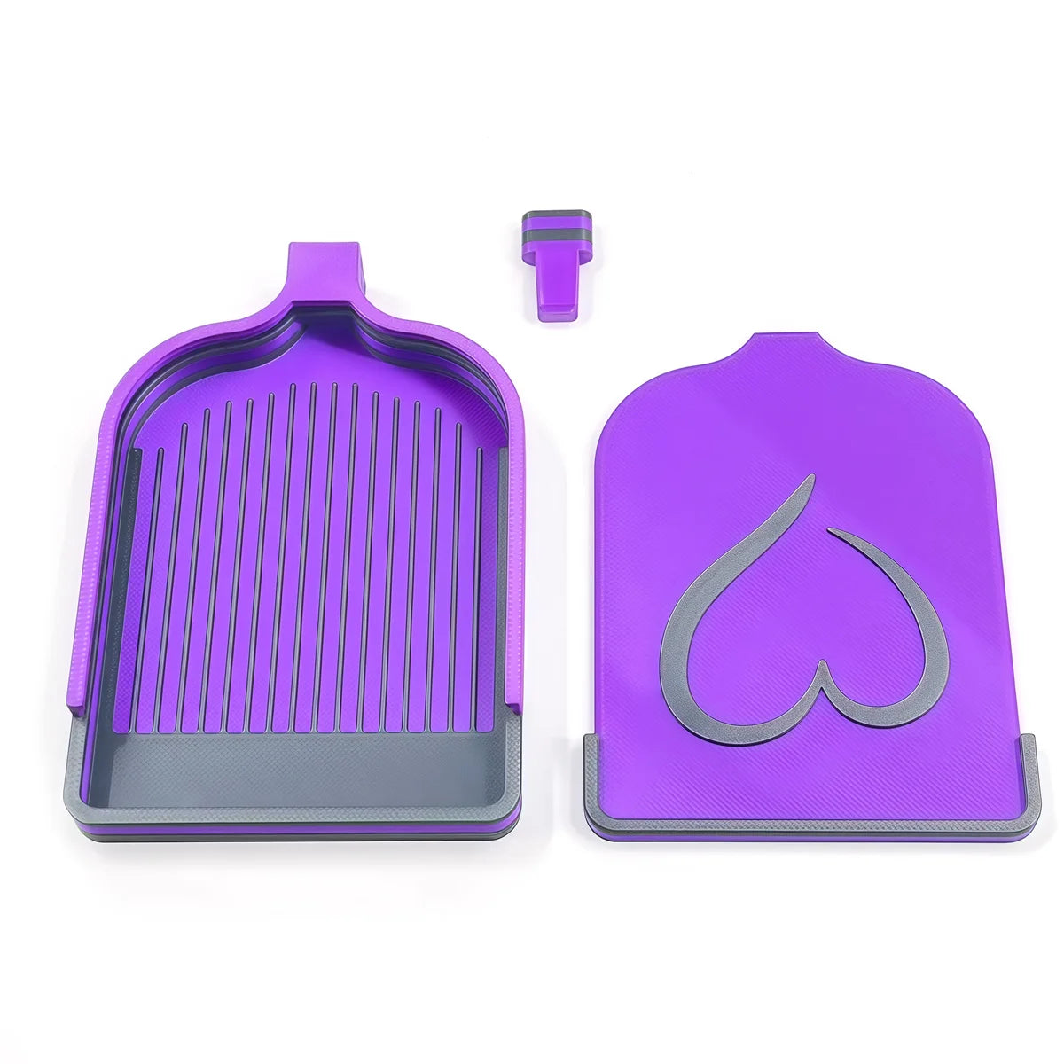 Purple diamond painting storage trays and organizer boxes with a purple lid and a small purple tool