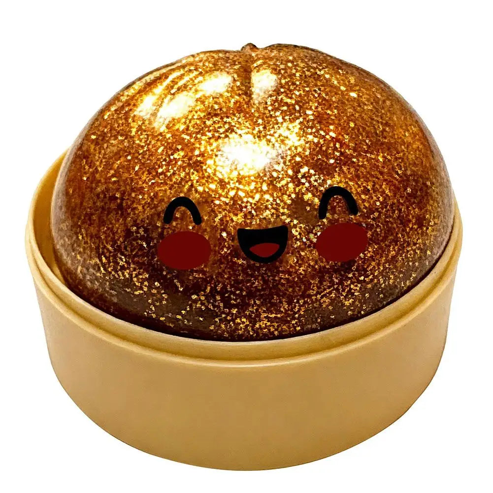 Squishy Steamed Bun Stress Ball with Slow-Rising Glitter